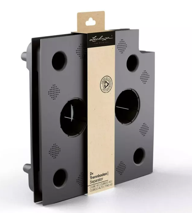 Divisorio di ricambio Lechuza per CUBICO 40, CUBICO ALTO, CUBE 40 e TRIO 40 (contenuto: 2 divisori), nero